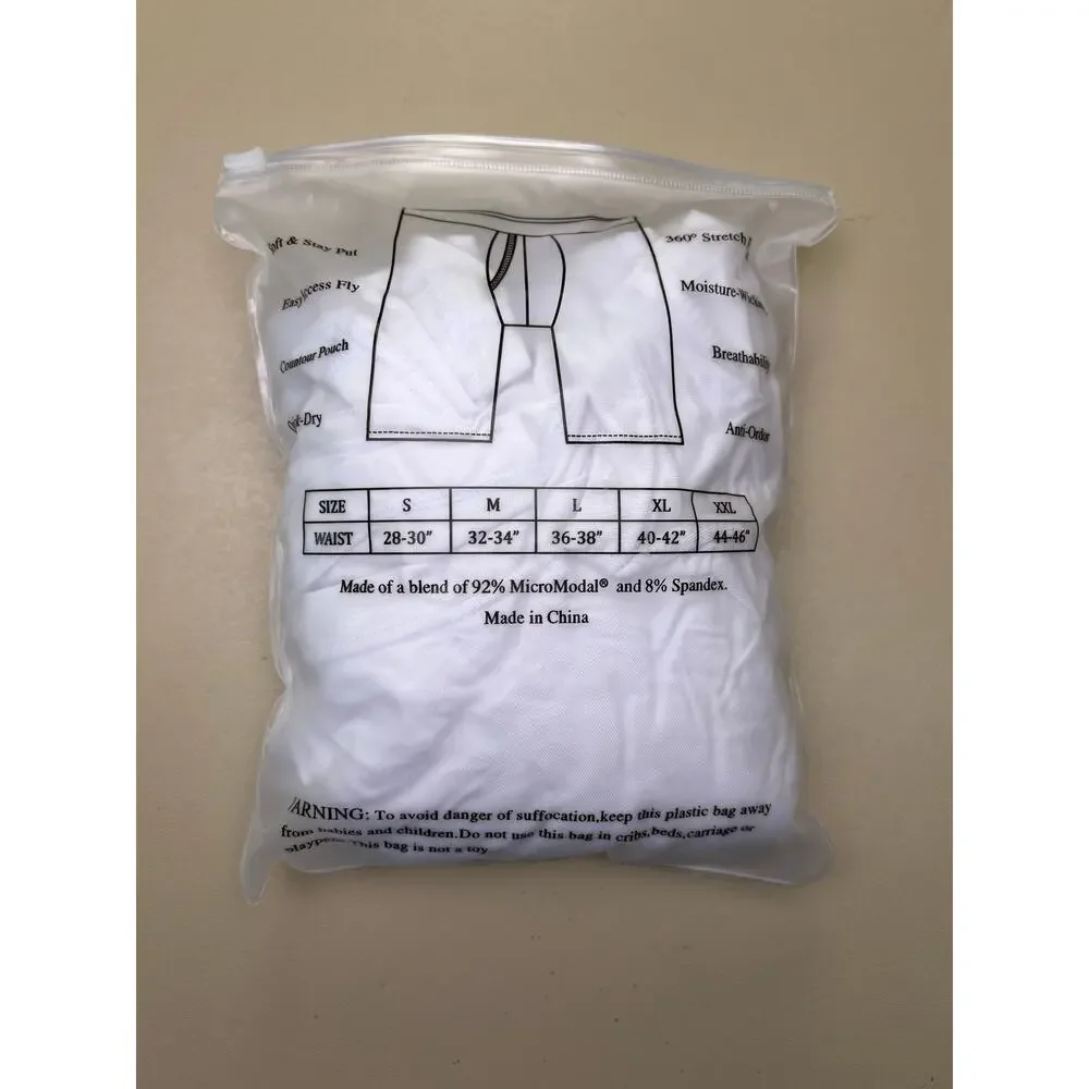 Men’s Boxer Briefs 3 Pack White XL 40-42 MicroModal Stretch CHOHB NIP